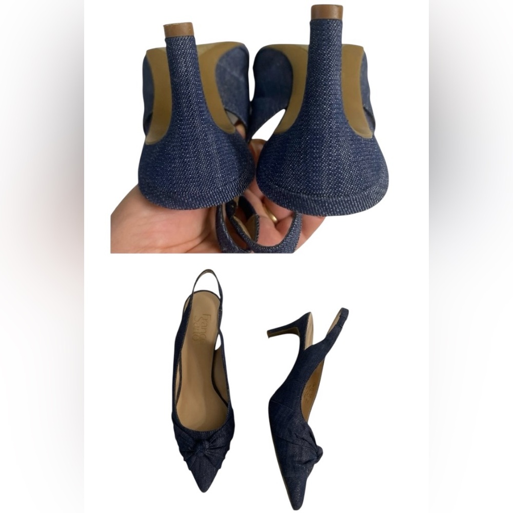 Franco Sarto blue jean kitten heel women’s size 7.5M